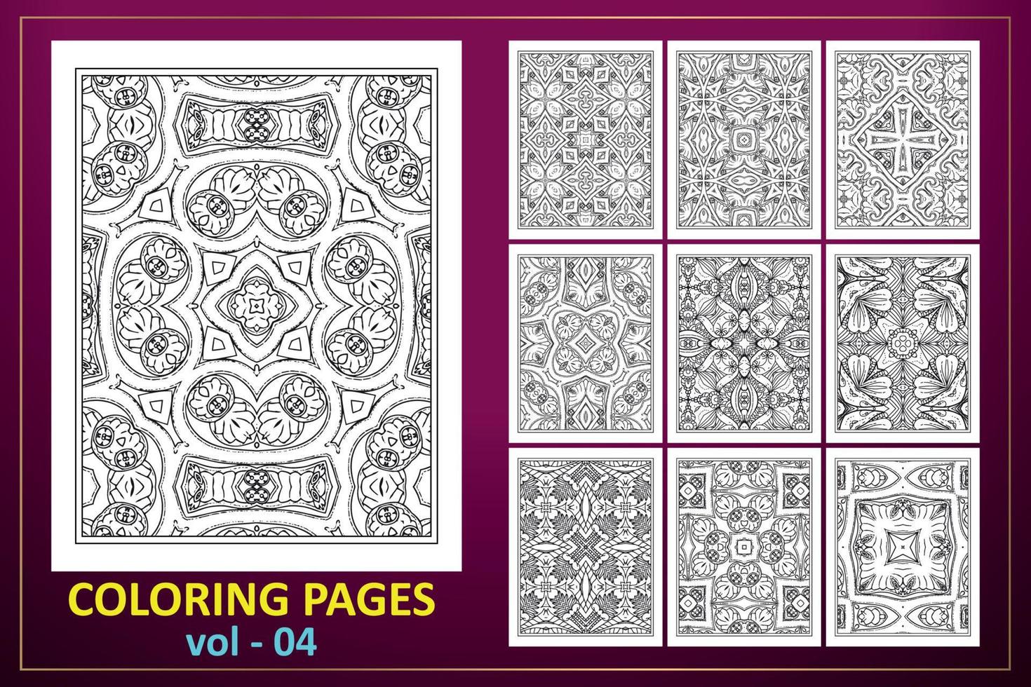 conception de page de coloriage mandala kdp. coloriage fond de mandala. vecteur