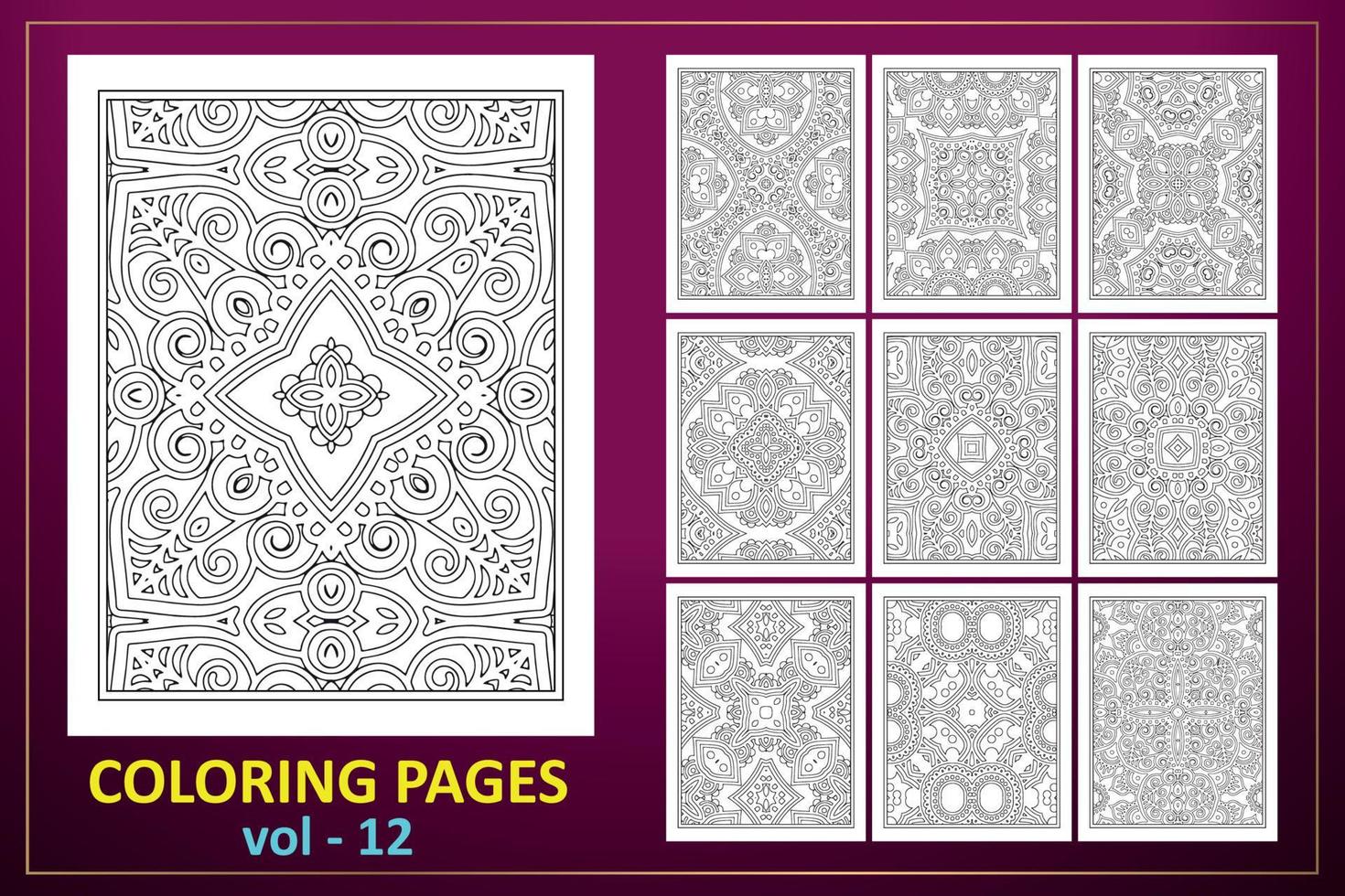 conception de page de coloriage mandala kdp. coloriage fond de mandala. vecteur