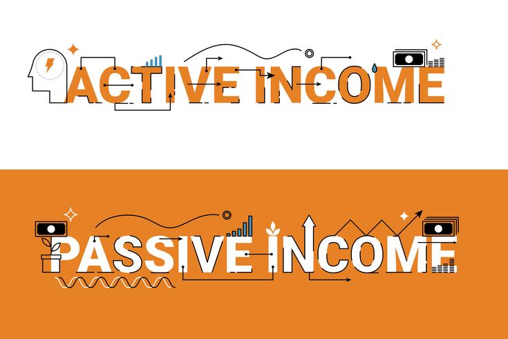 Illustration de revenu actif et passif vecteur
