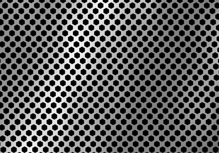 Abstrait en métal argenté fait de texture motif hexagonal. vecteur