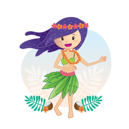 Aloha danse fille vecteur