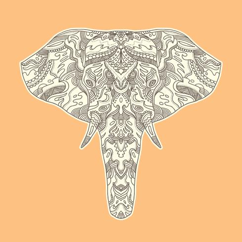 Illustration d&#39;éléphant peinte. vecteur