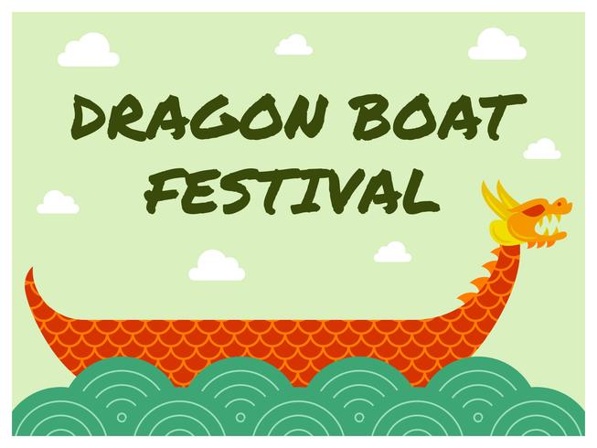 Vecteur de festival de bateau-dragon unique