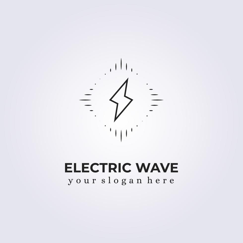 foudre d'art en ligne simple, énergie électrique, tonnerre, volt logo vecteur conception d'illustration d'onde électrique