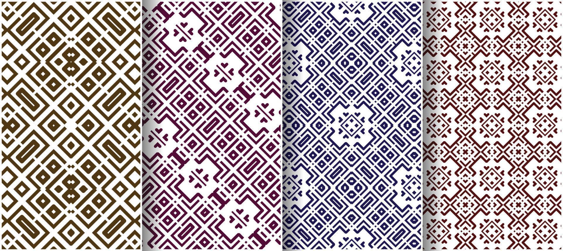 collection de motifs de lignes ornementales sans soudure vecteur