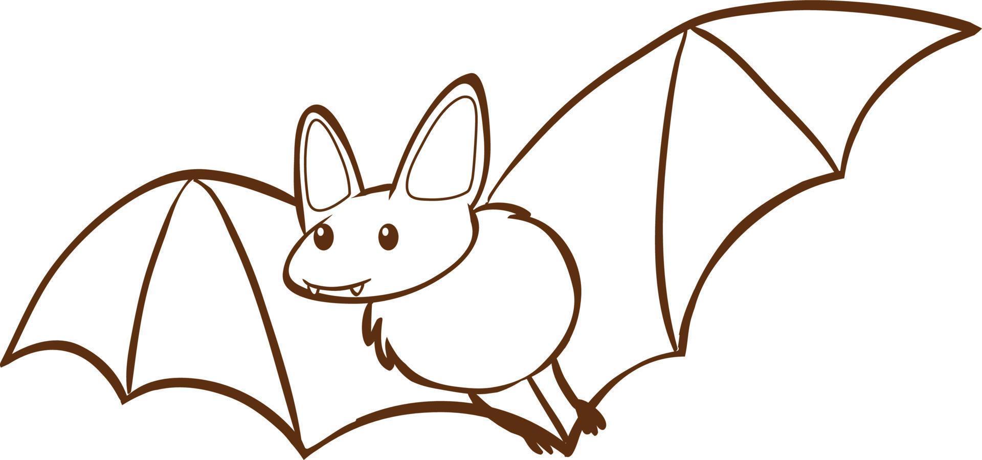 chauve-souris dans un style simple doodle sur fond blanc vecteur