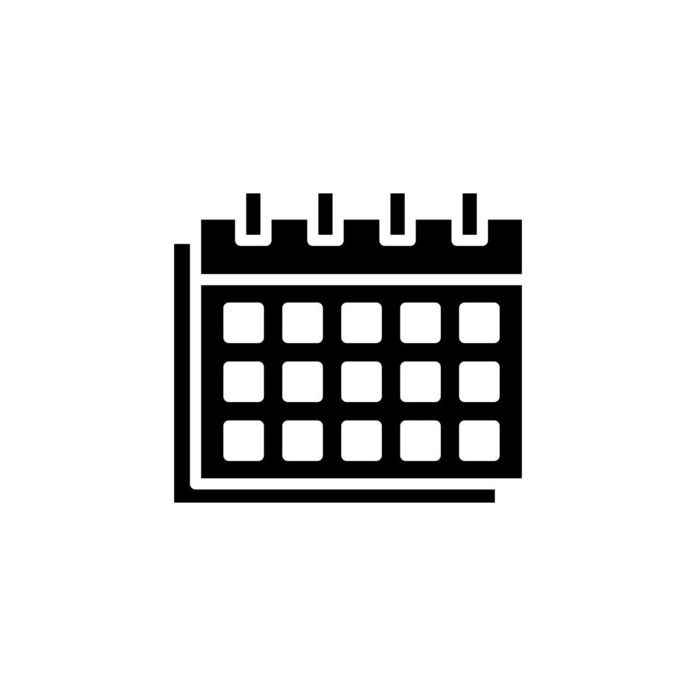 calendrier, calendrier, date modèle de logo d'illustration vectorielle icône solide. adapté à de nombreuses fins. vecteur