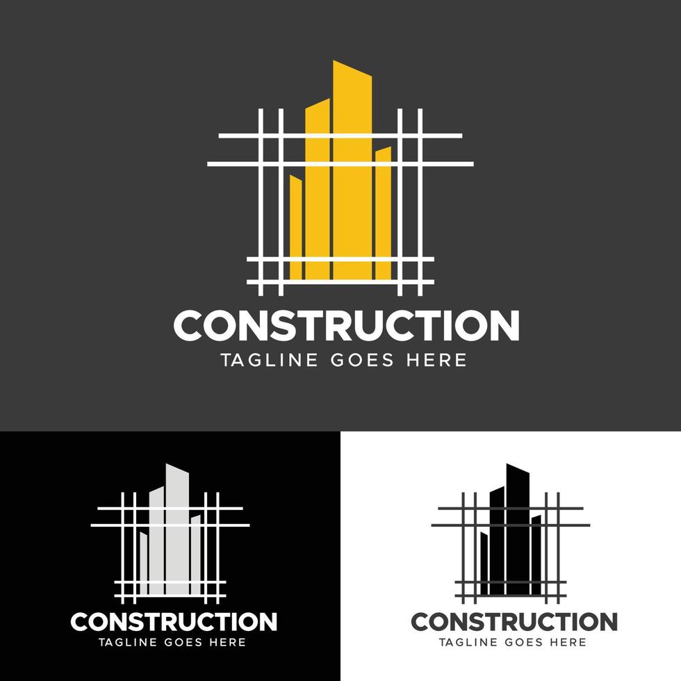 logo de construction minimaliste vecteur