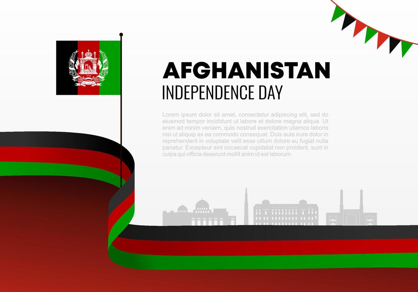 fête de l'indépendance de l'afghanistan pour la célébration nationale le 19 août. vecteur