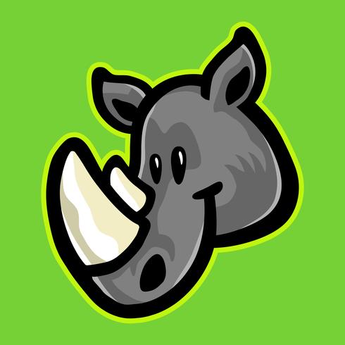 Icône de vecteur Rhino Horns Animal Cartoon