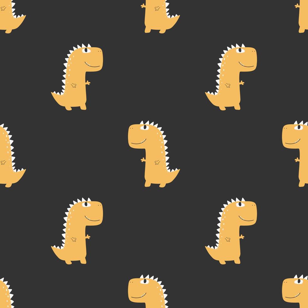 joli motif harmonieux de dinosaures variés. arrière-plan enfantin créatif pour le tissu. vecteur