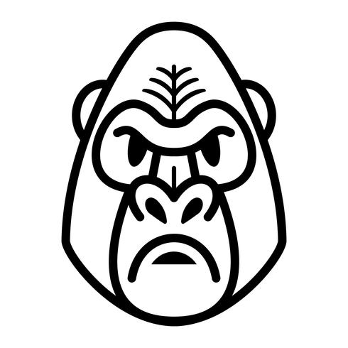 Visage de singe gorille vecteur