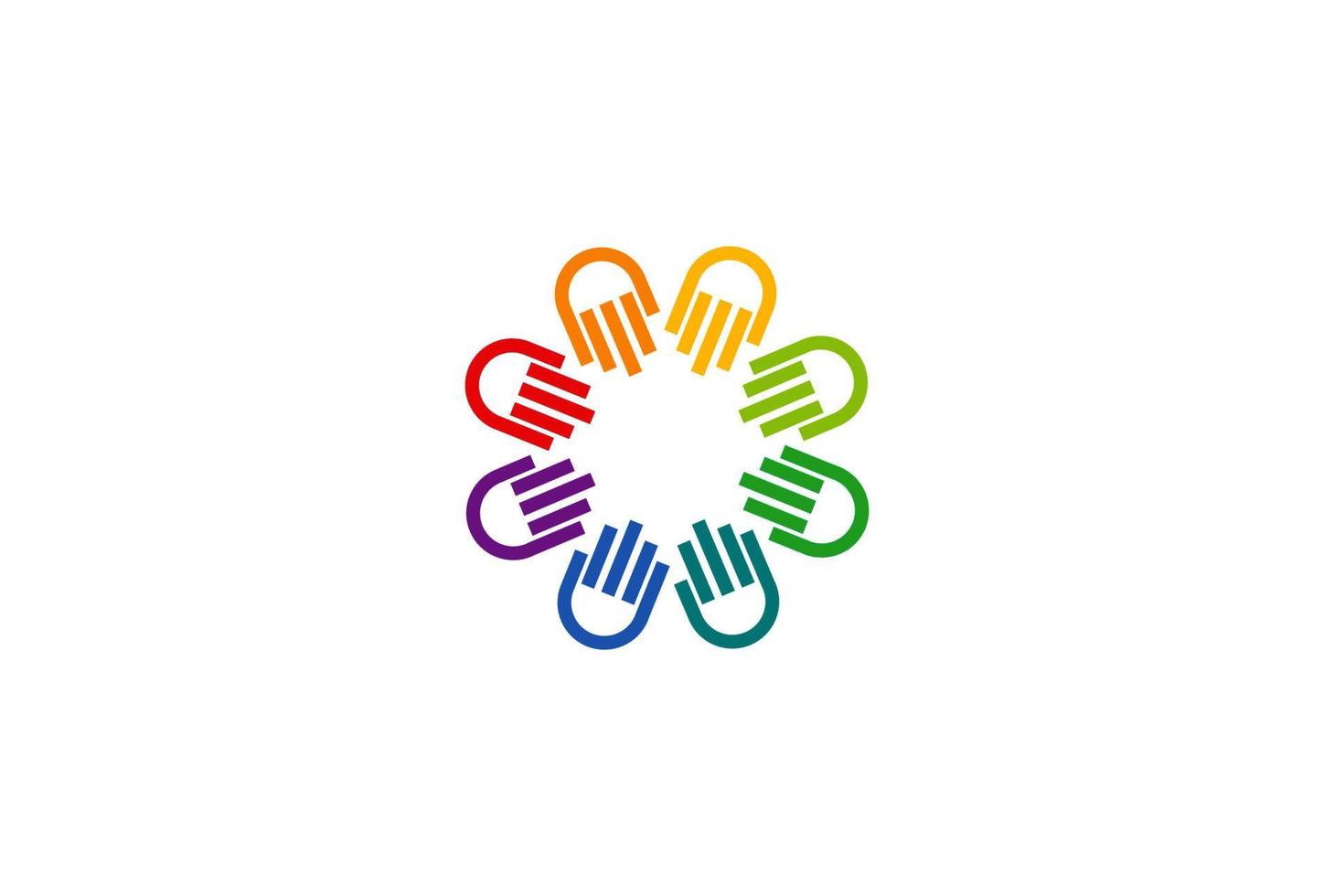 cercle main équipe travail d'équipe charité fondation unité paix diversité soin logo conception vecteur