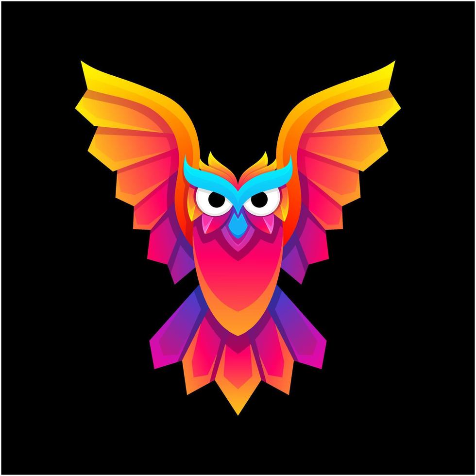 création de logo coloré hibou créatif vecteur