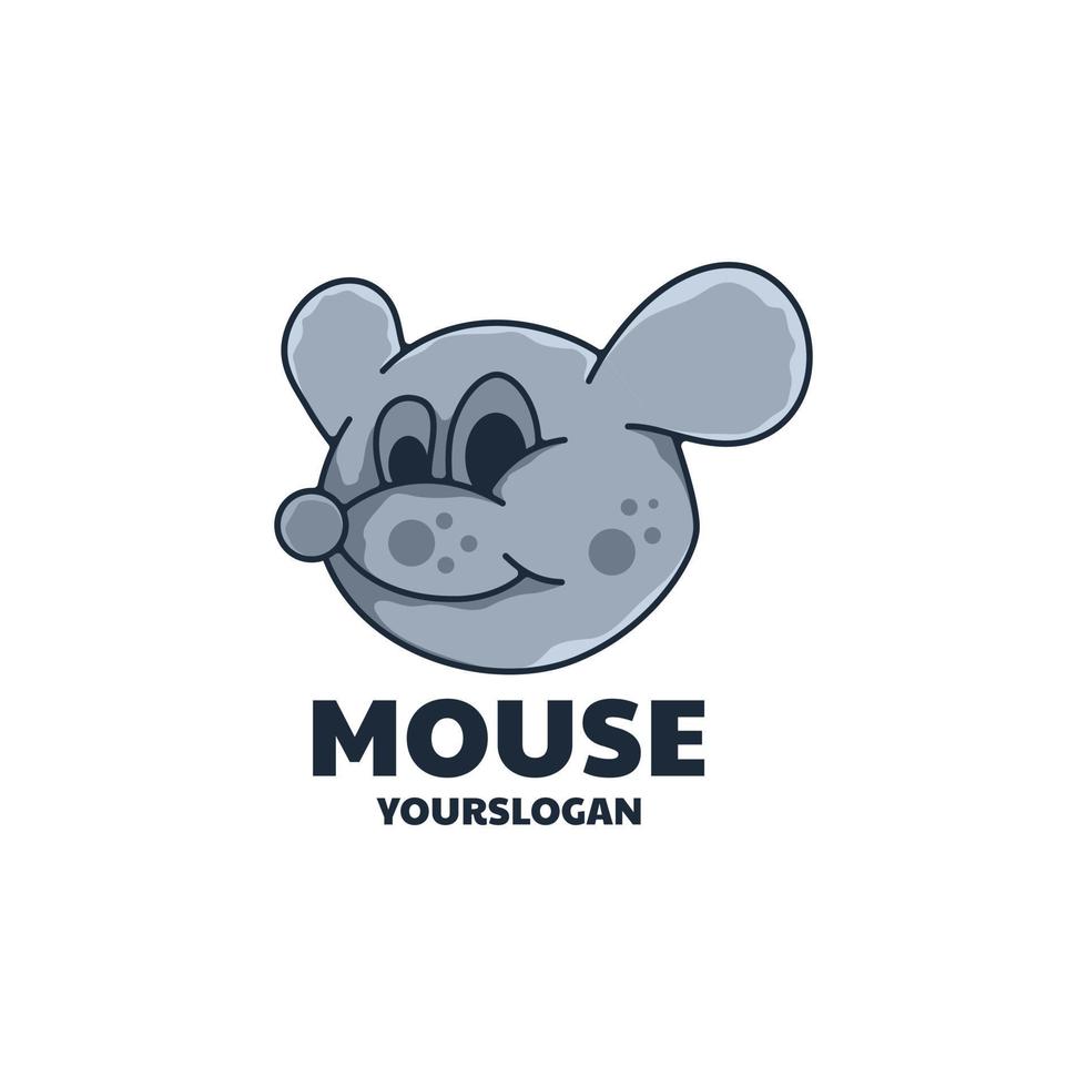 création de logo de souris tête mignonne vecteur