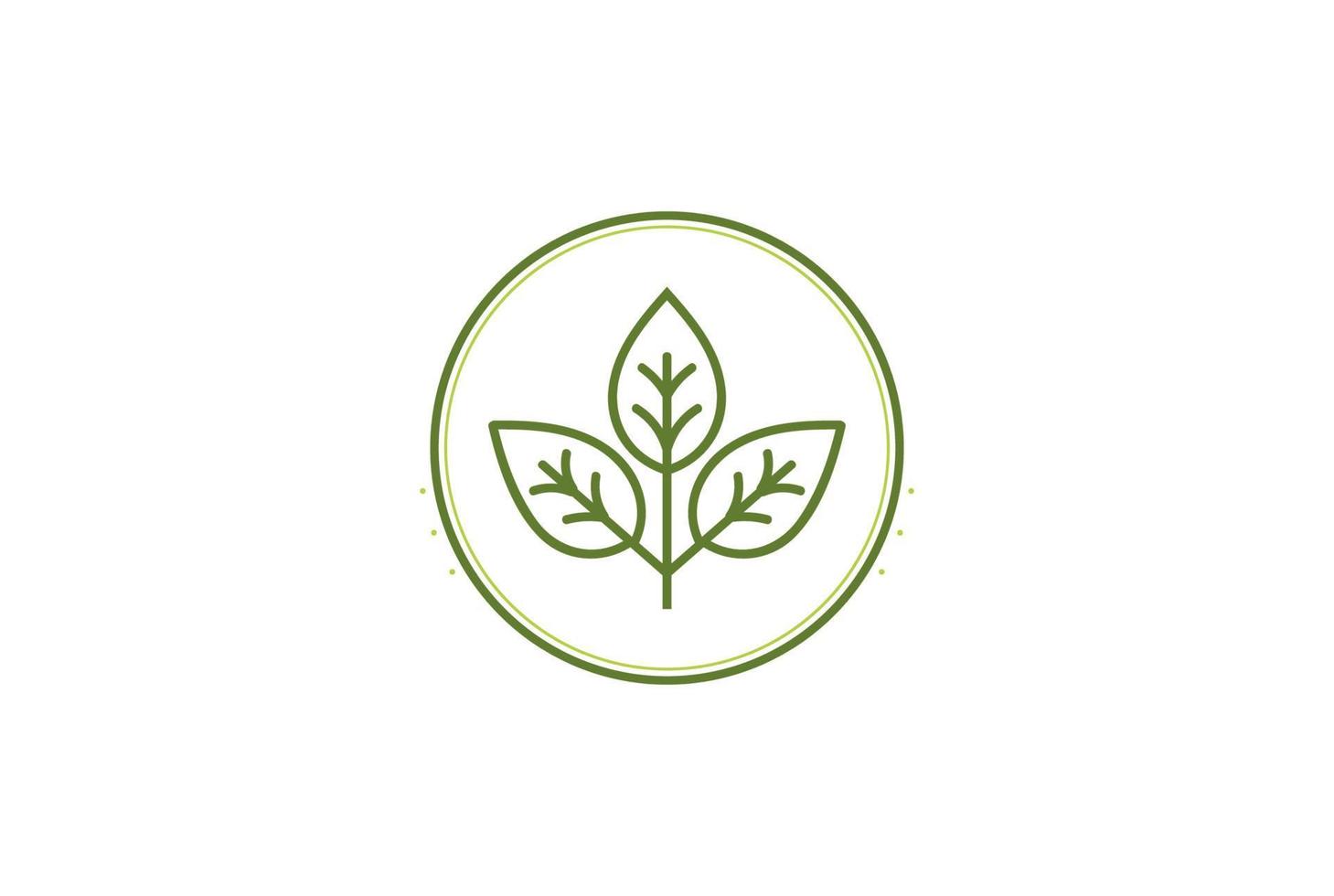 vecteur de conception de logo de jardin de plantes à feuilles rétro vintage