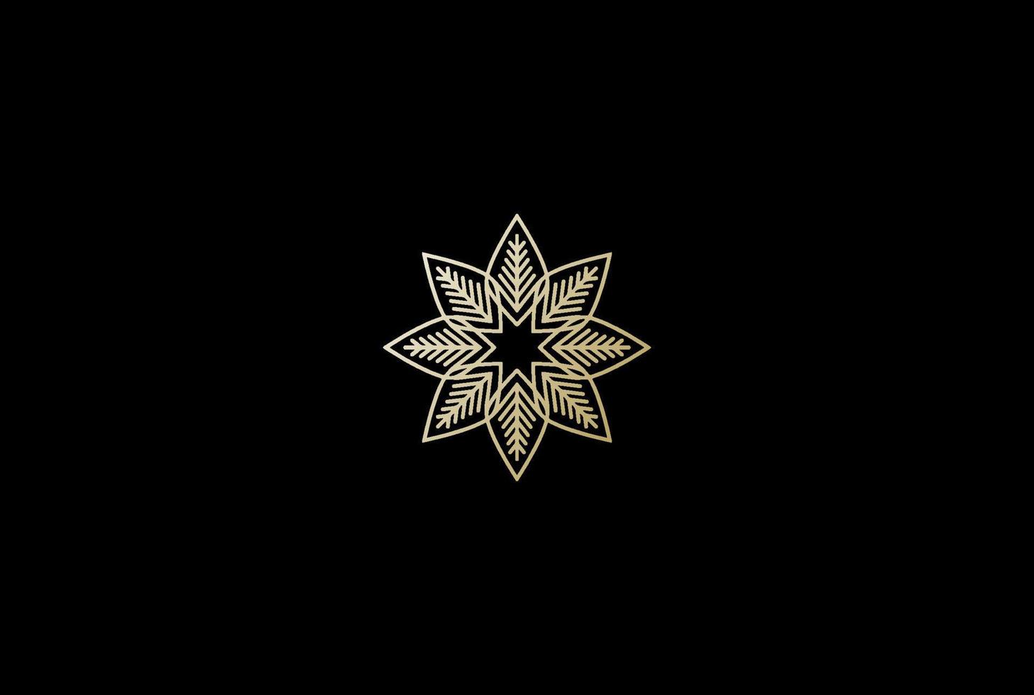 création de logo de fleur de mandala de luxe vecteur