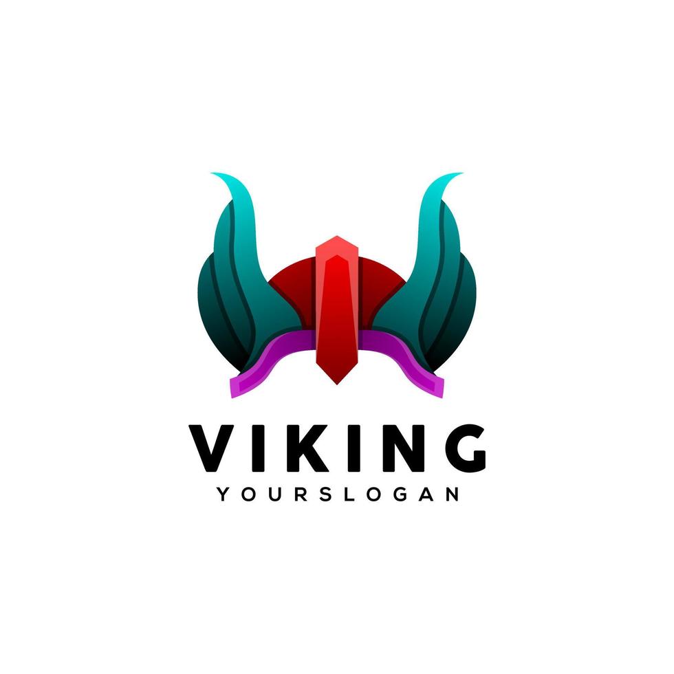 vecteur de conception de logo casque viking