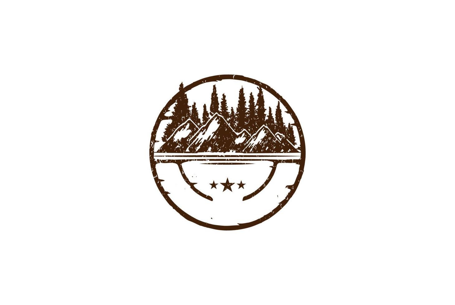 pin cèdre épinette conifère evergreen sapin mélèze cyprès pruche arbres forêt badge emblème pour camp extérieur aventure logo design vecteur