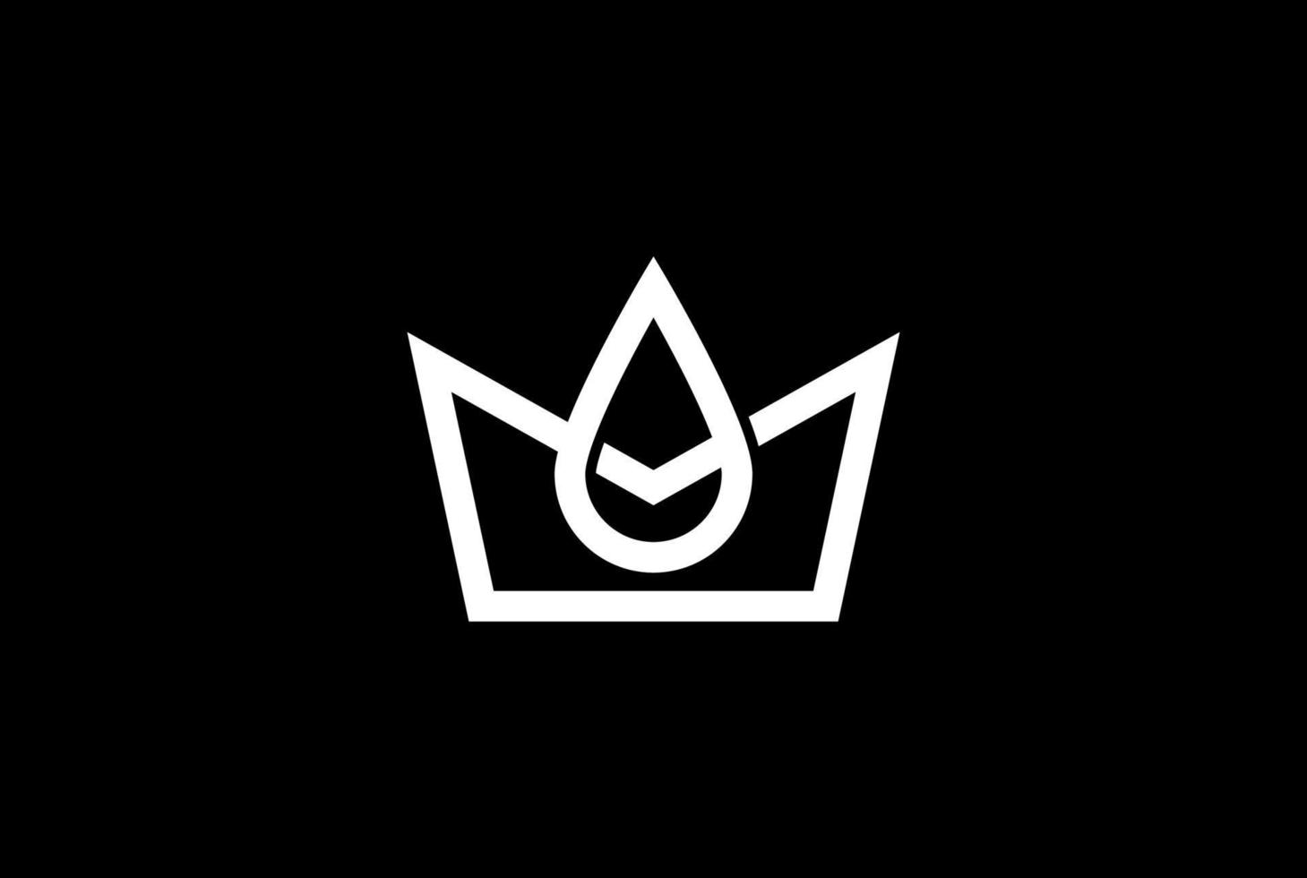 couronne de roi royal minimaliste simple avec vecteur de conception de logo de goutte dhuile aqua liquide eau