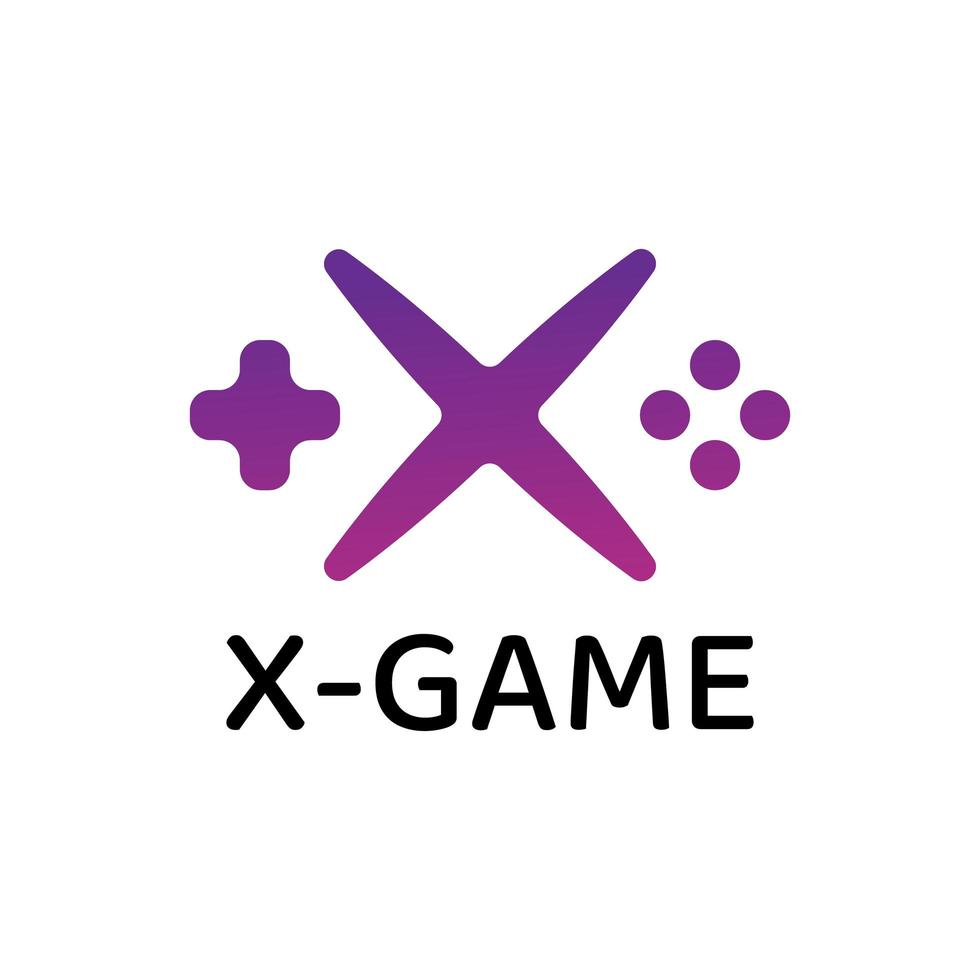 création de logo de jeu lettre x moderne et simple vecteur