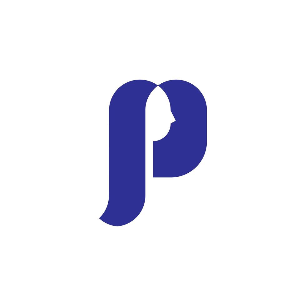 modèle de logo lettre p fille vecteur
