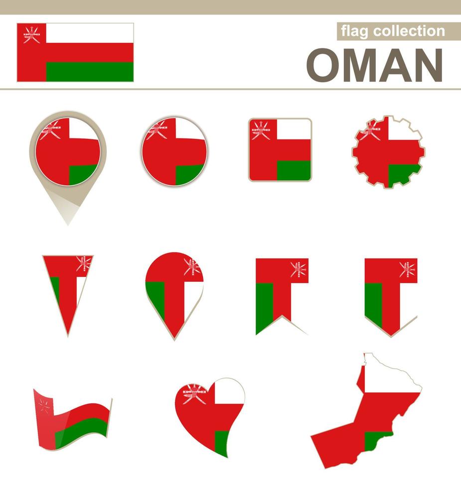 collection de drapeaux d'oman vecteur