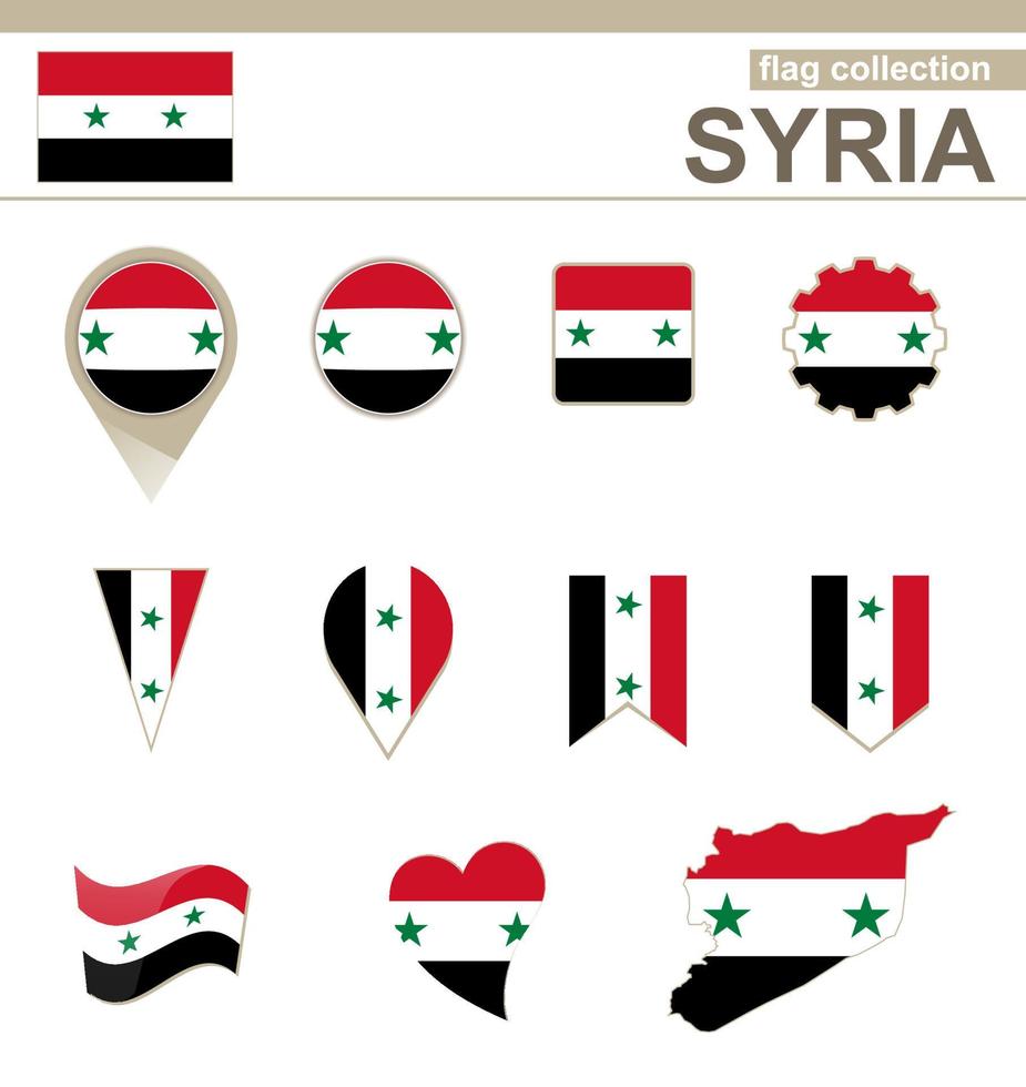 collection de drapeaux syriens vecteur