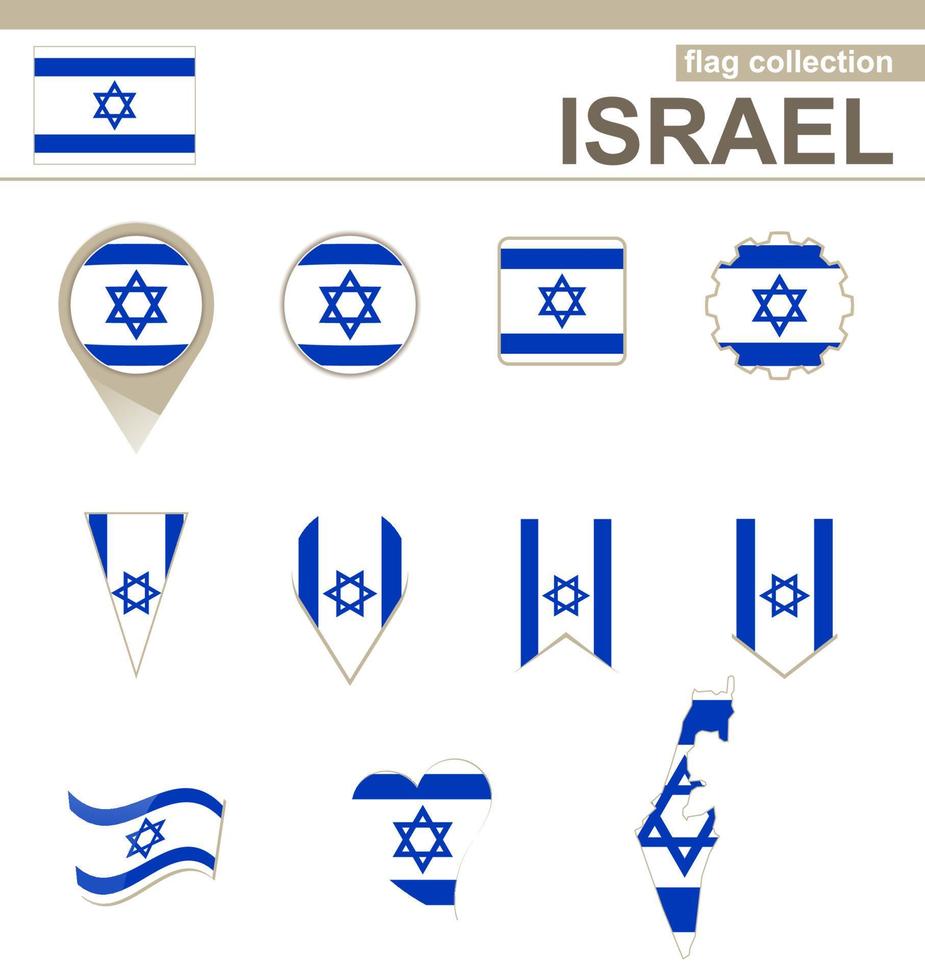 collection de drapeaux israéliens vecteur