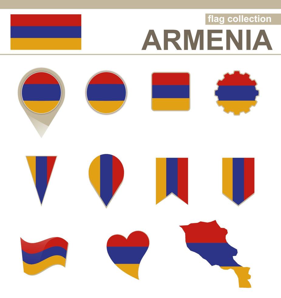 collection de drapeaux arméniens vecteur