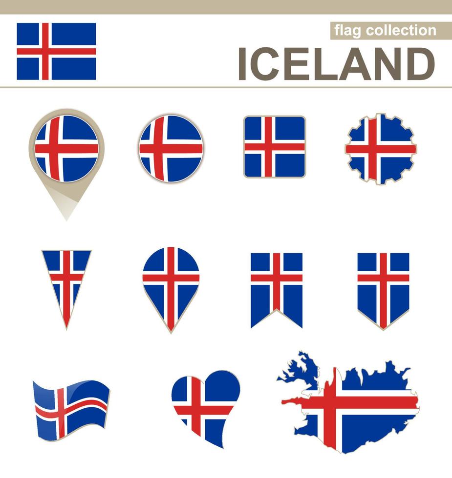 collection de drapeaux d'islande vecteur