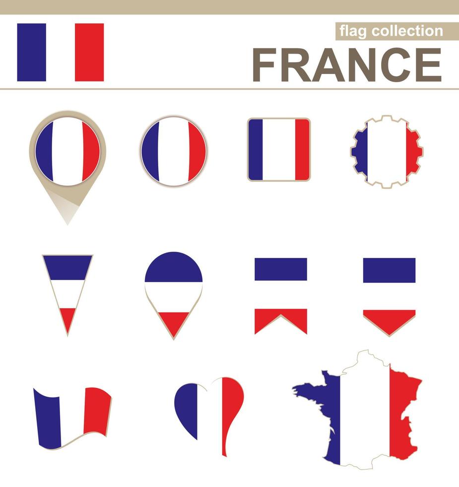 collection de drapeaux français vecteur