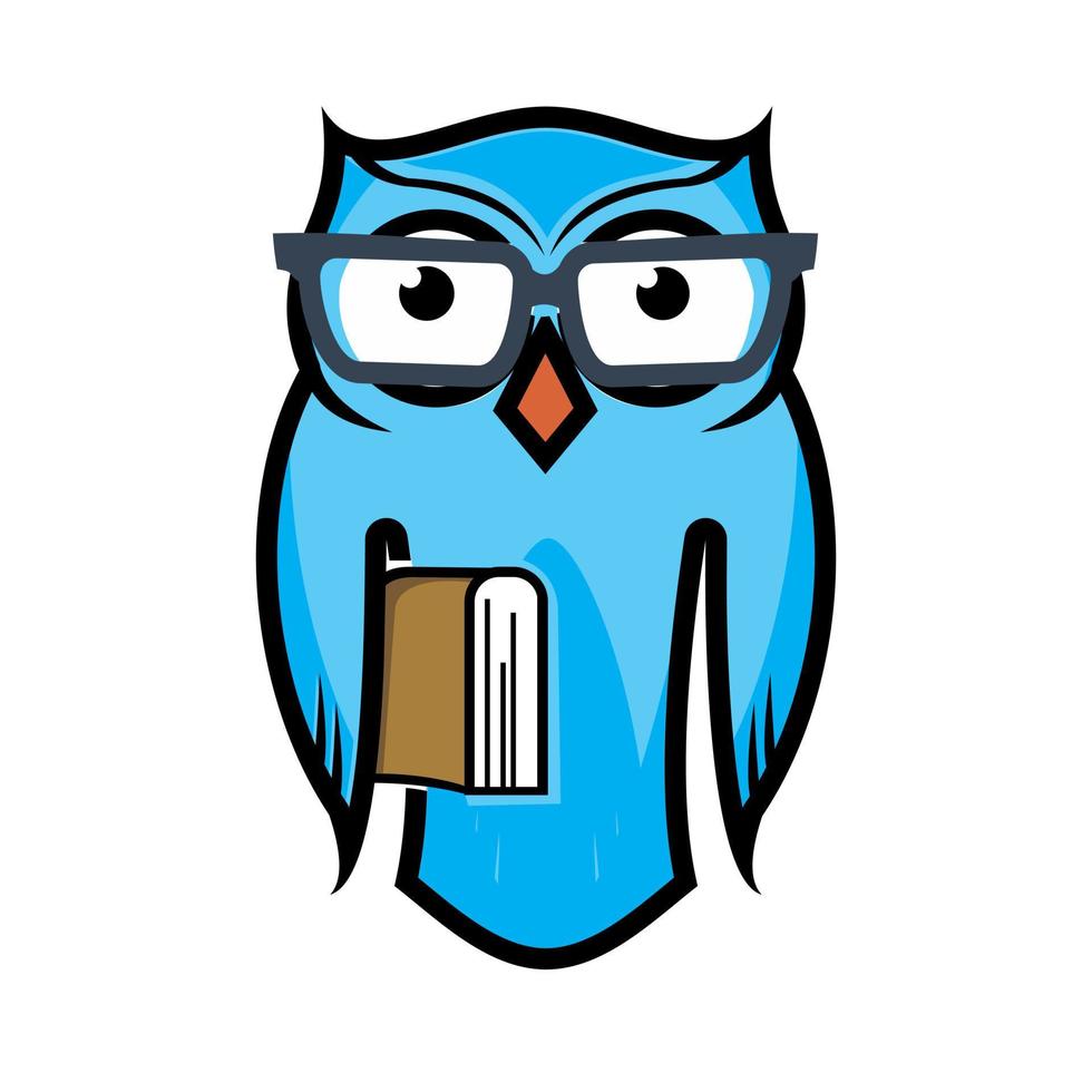 logo de hibou intelligent vecteur