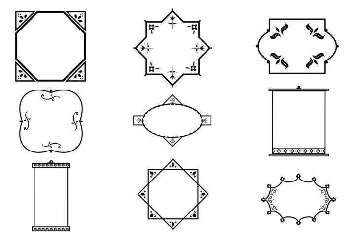 Paquet vectoriel de cadre décoratif décoratif