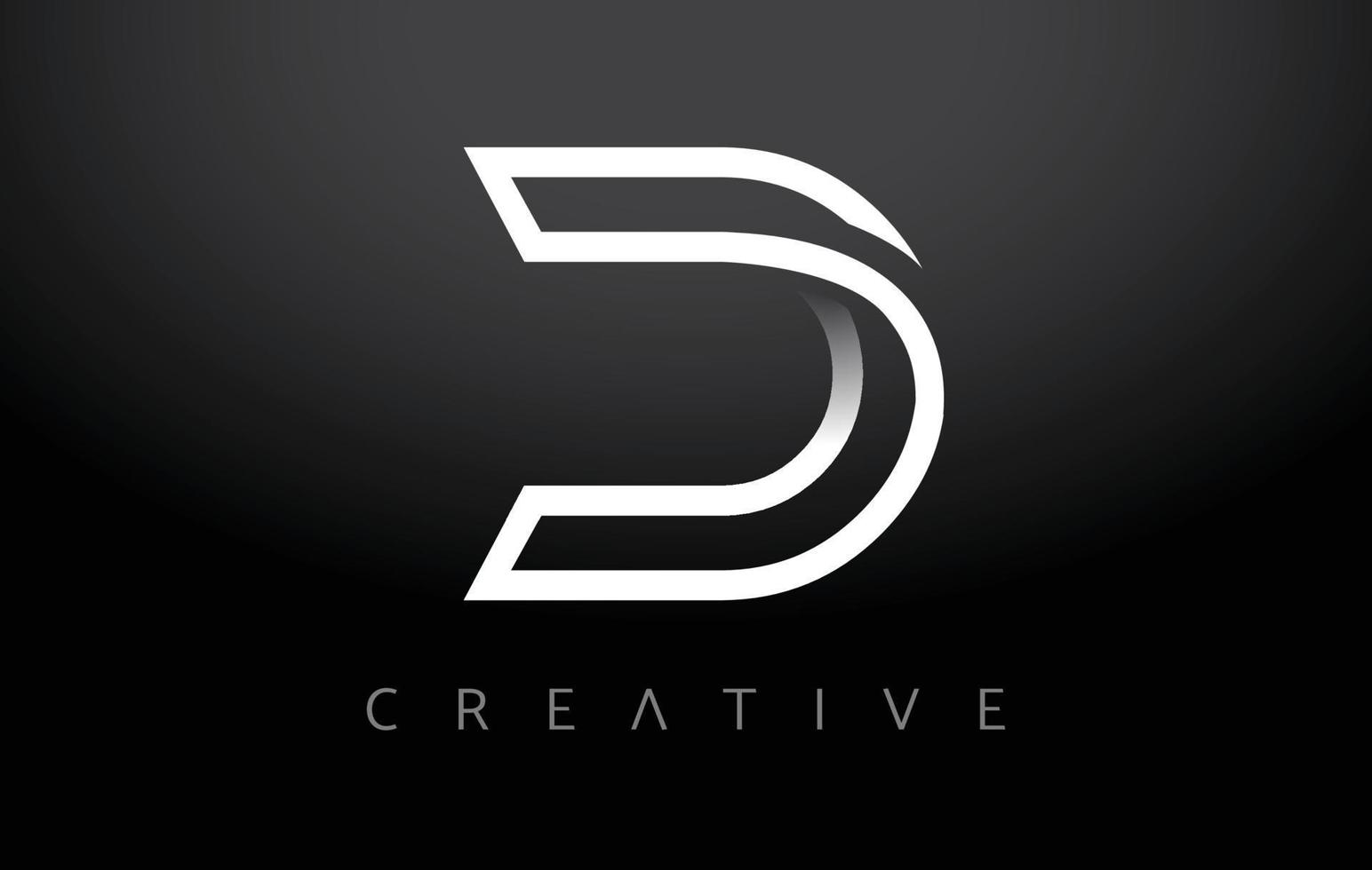 monogramme d'icône de lettre de logo d. conception de lettre d avec monogramme de ligne blanche et look créatif moderne minimaliste vecteur