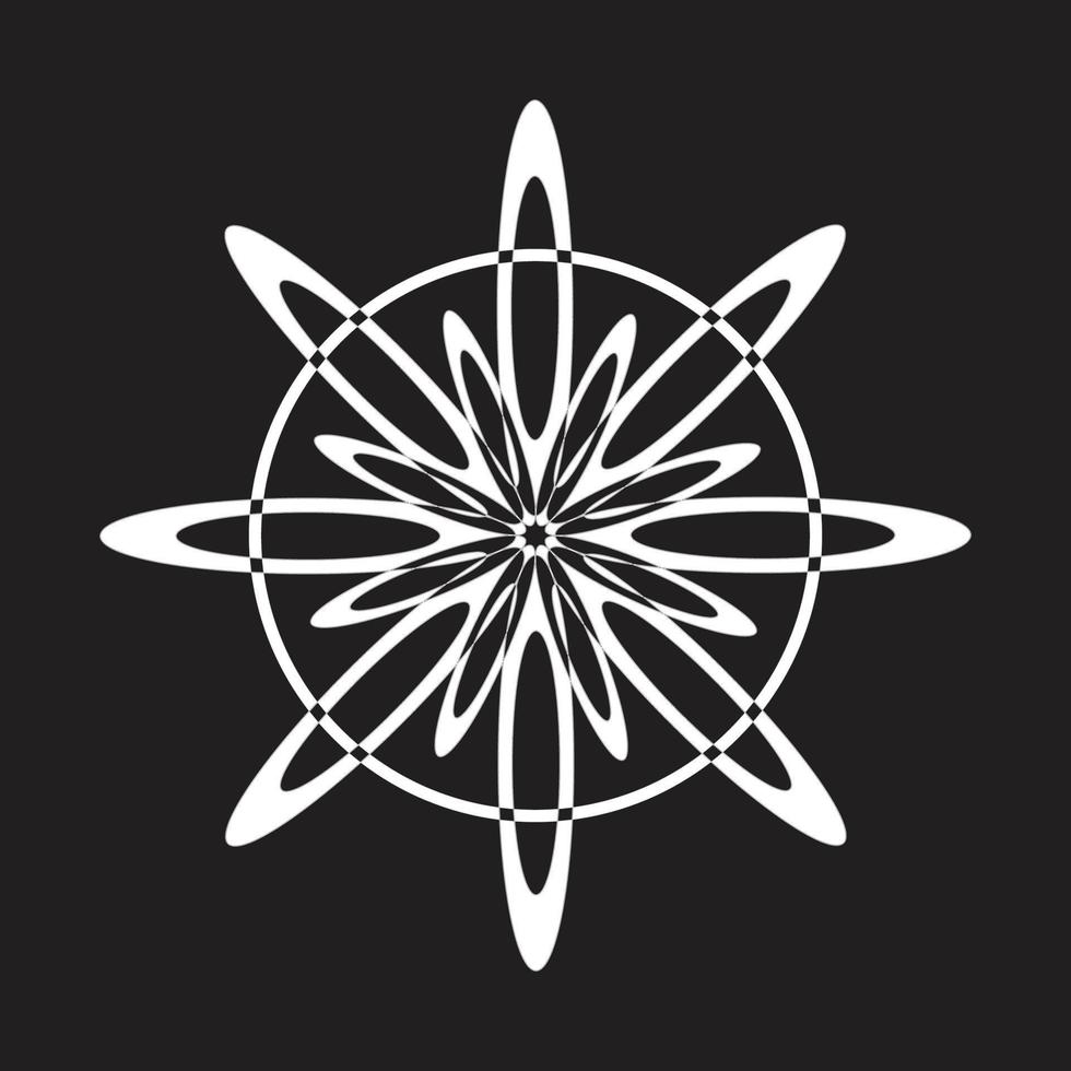 le logo de la fleur à l'extérieur du cercle peut être utilisé pour les logos communautaires, les logos d'entreprise, les fonds d'écran, les bannières, les brochures et autres vecteur
