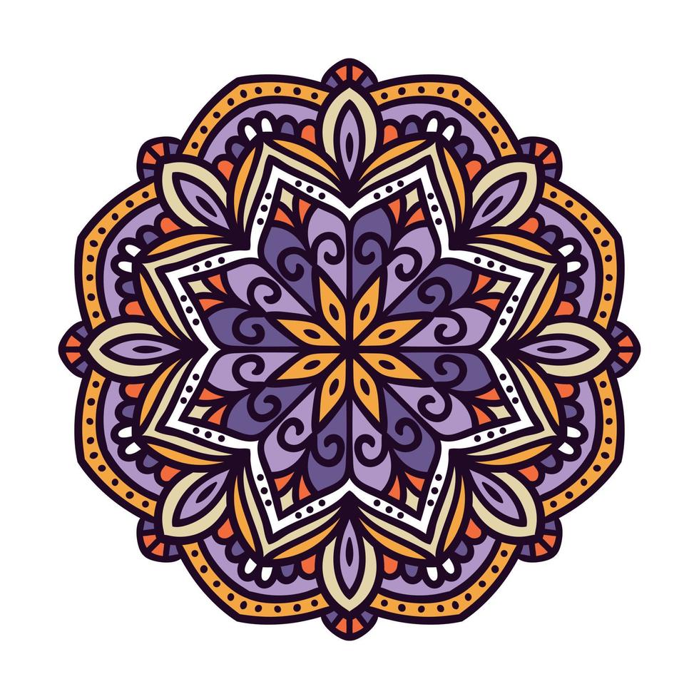 conception de mandala coloré. fond de manadala vecteur
