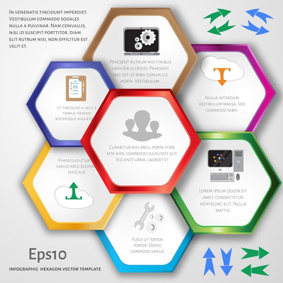infographie vectorielle cercle hexagone. vecteur