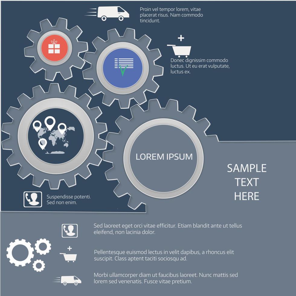 infographie de commerce électronique, concept d'entreprise, service de livraison rapide vecteur