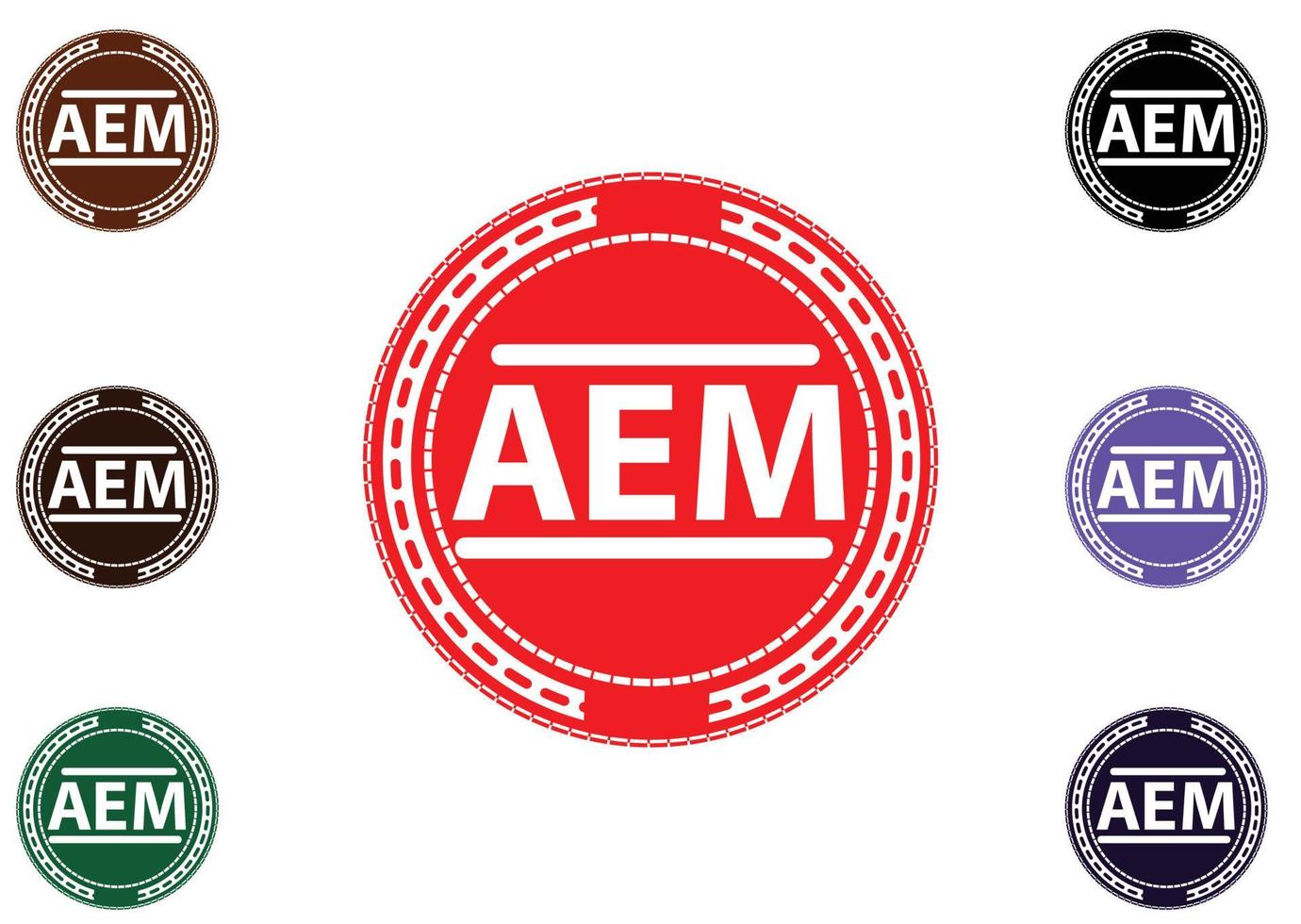 conception de logo et d'icône de lettre aem vecteur