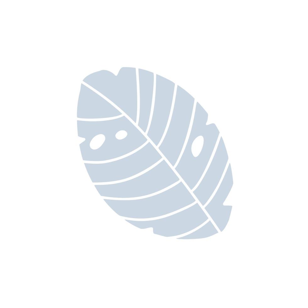 icône de vecteur de feuille scandinave de printemps. concept de doodle illustration de style minimal pour la conception de livres pour enfants ou le web. élément du logo de l'arbre