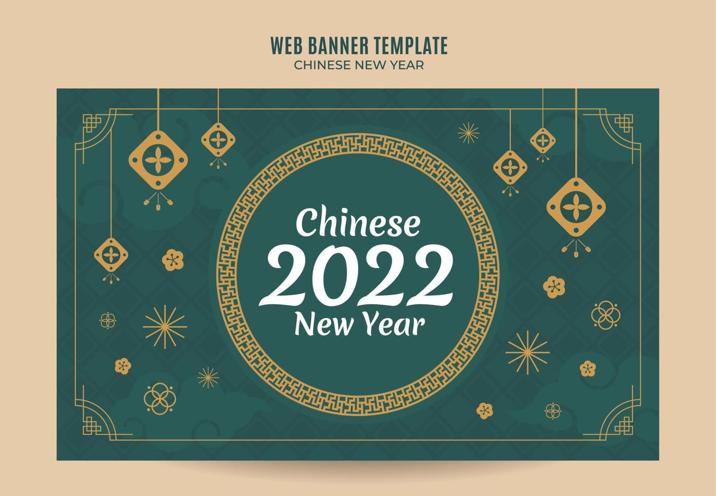 modèle de bannière web nouvel an chinois 2022 vecteur