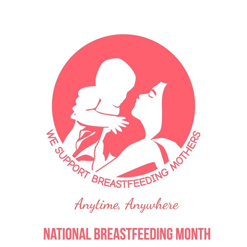 illustration vectorielle du mois national de l'allaitement maternel vecteur