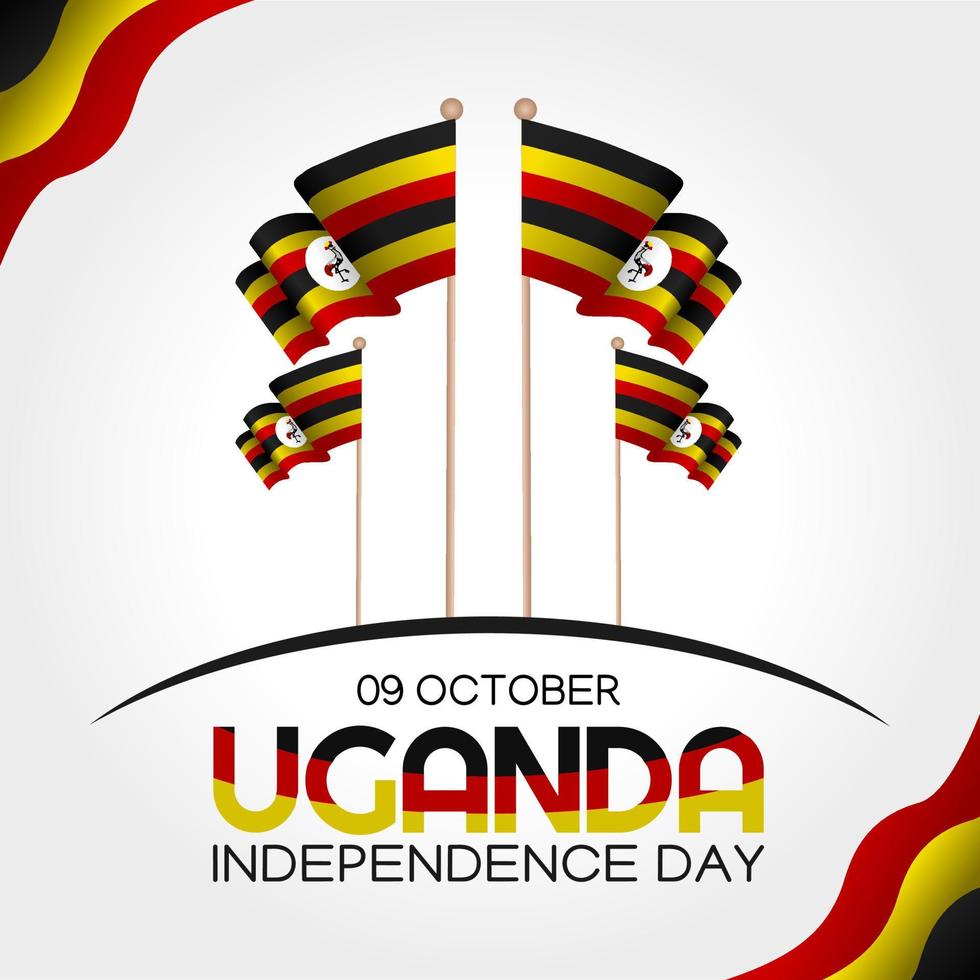 illustration vectorielle de la fête de l'indépendance de l'ouganda vecteur