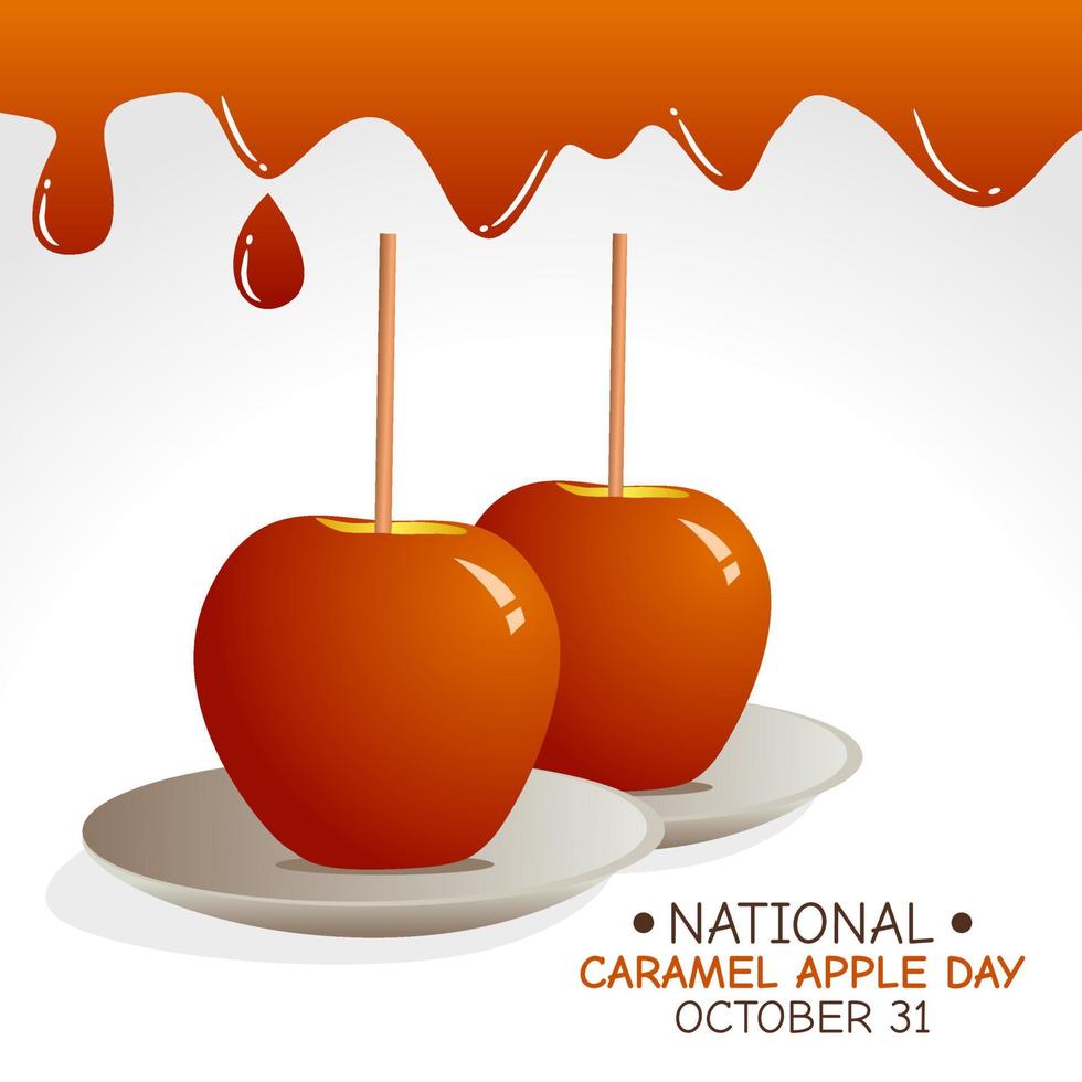 illustration vectorielle de la journée nationale de la pomme au caramel vecteur