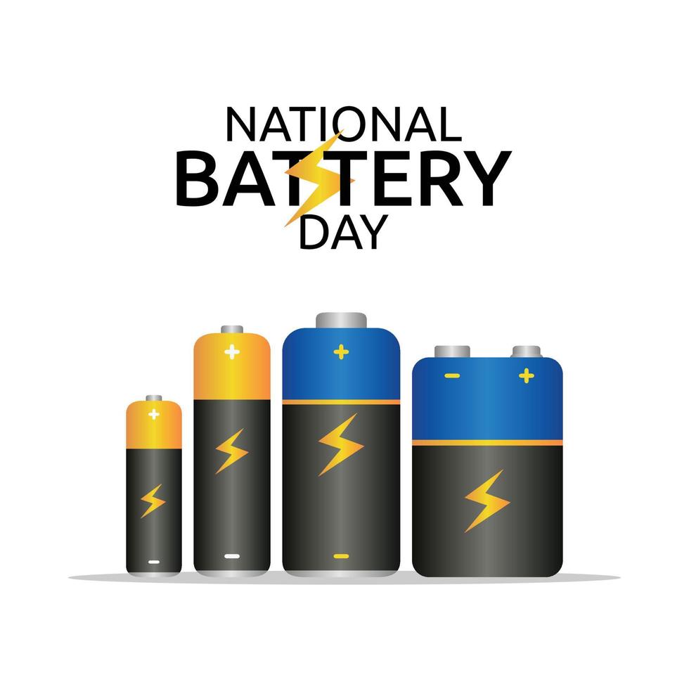 illustration vectorielle de la journée nationale de la batterie vecteur