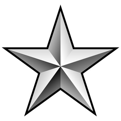 Illustration vectorielle étoile brillante en chrome argent vecteur
