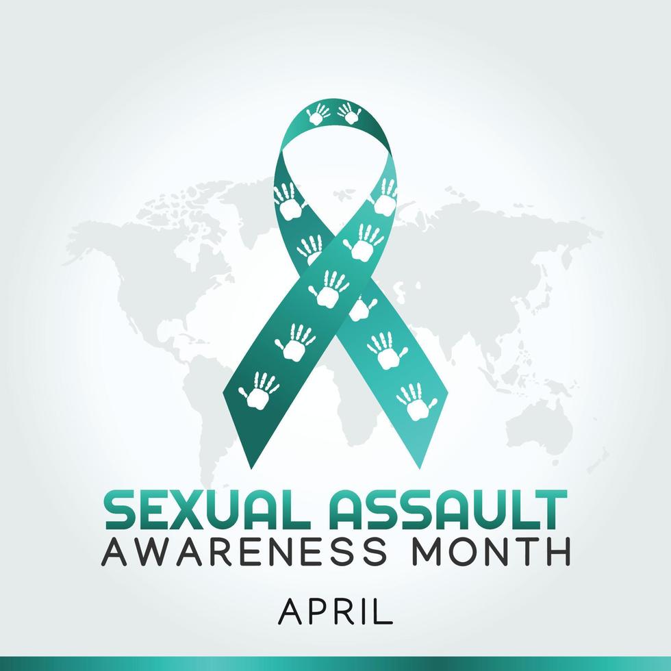 illustration vectorielle du mois de sensibilisation aux agressions sexuelles. adapté à l'affiche et à la bannière de la carte de voeux. vecteur