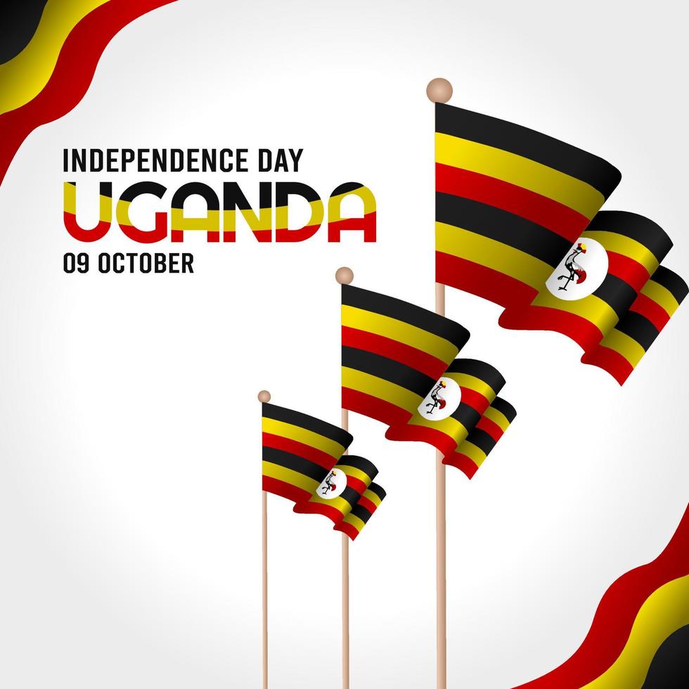 illustration vectorielle de la fête de l'indépendance de l'ouganda vecteur