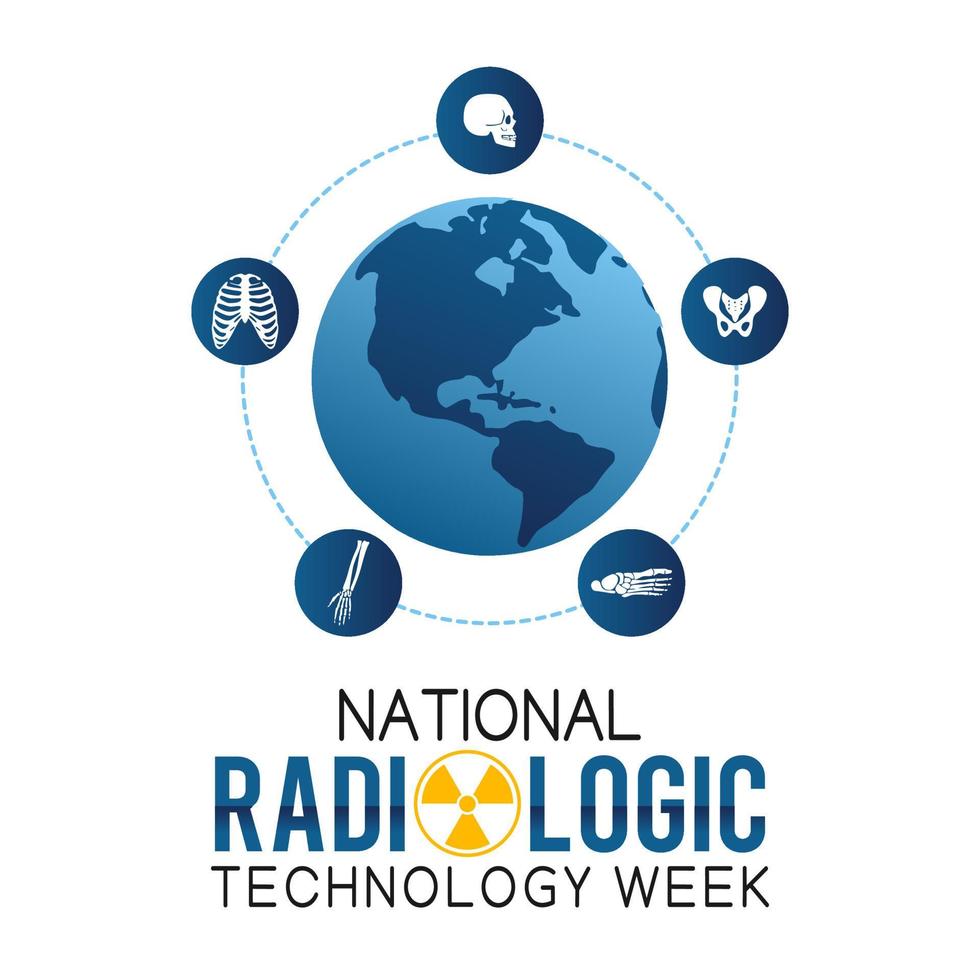 illustration vectorielle de la semaine nationale de la technologie radiologique vecteur